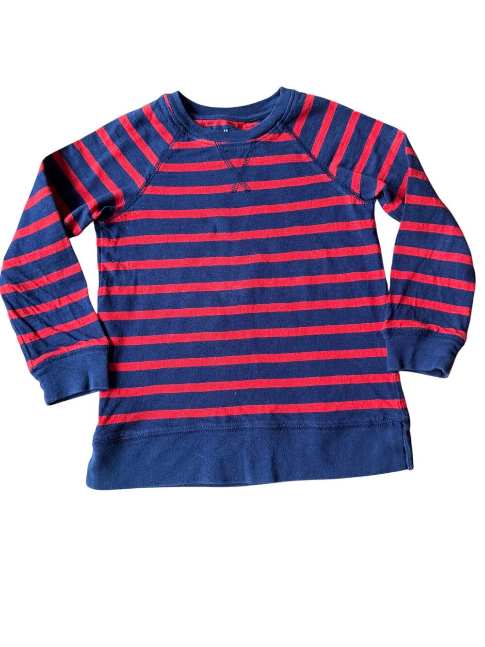 Primary Navy Red Stripe Long Sleeve Top Kids 4-5
